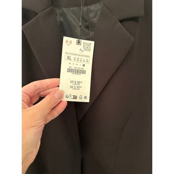 Zara Black Belted Cutout Jumpsuit size XL NWT - Picture 5 of 7